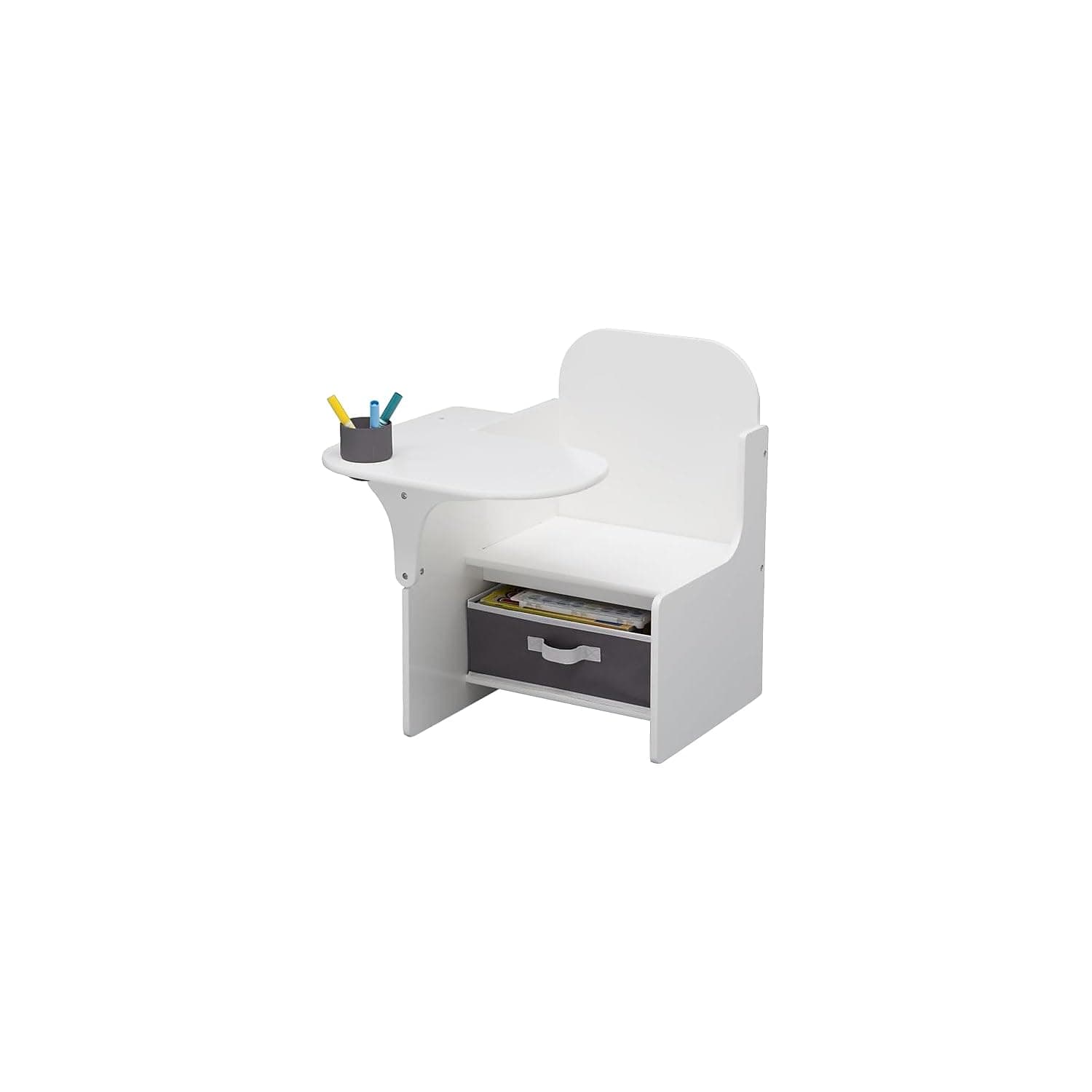 Delta Children MySize Chair Desk with Storage Bin, Bianca White