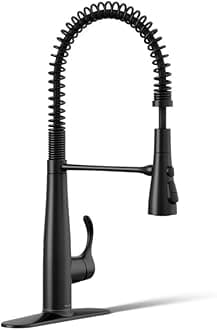 KOHLER K-22033-BL Simplice Semiprofessional Kitchen Sink Faucet, Matte Black