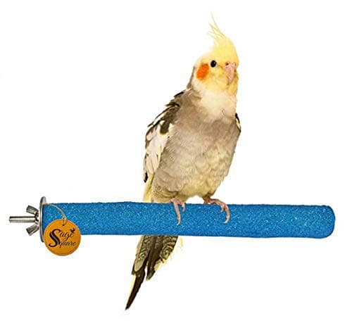 6 inch Bird Perch Parrot Perch Natural Wood Sand Platform - Nail Trimmer, Cage Accessory for Birds & Small Animals - Perfect for Cockatiels, Parakeets, Conures, & More,Optimal Nail Health
