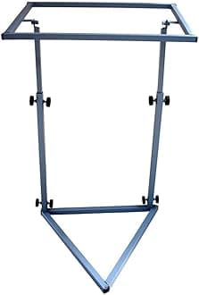 Inclu Metal Frameless Aari Stand 24 X 18 Inches- Grey Metal Rectangular Craft Hoop Frame/Alternative for Hoops/ Chair Stand/Sitting Stand (Note- Clip Not Included)