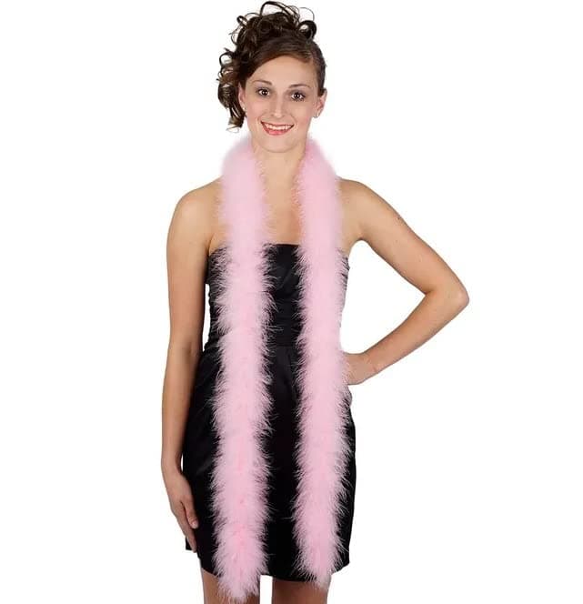 Feather Boa Marabou 2 Yards Long 72 inches, 22 Grams Light Pink