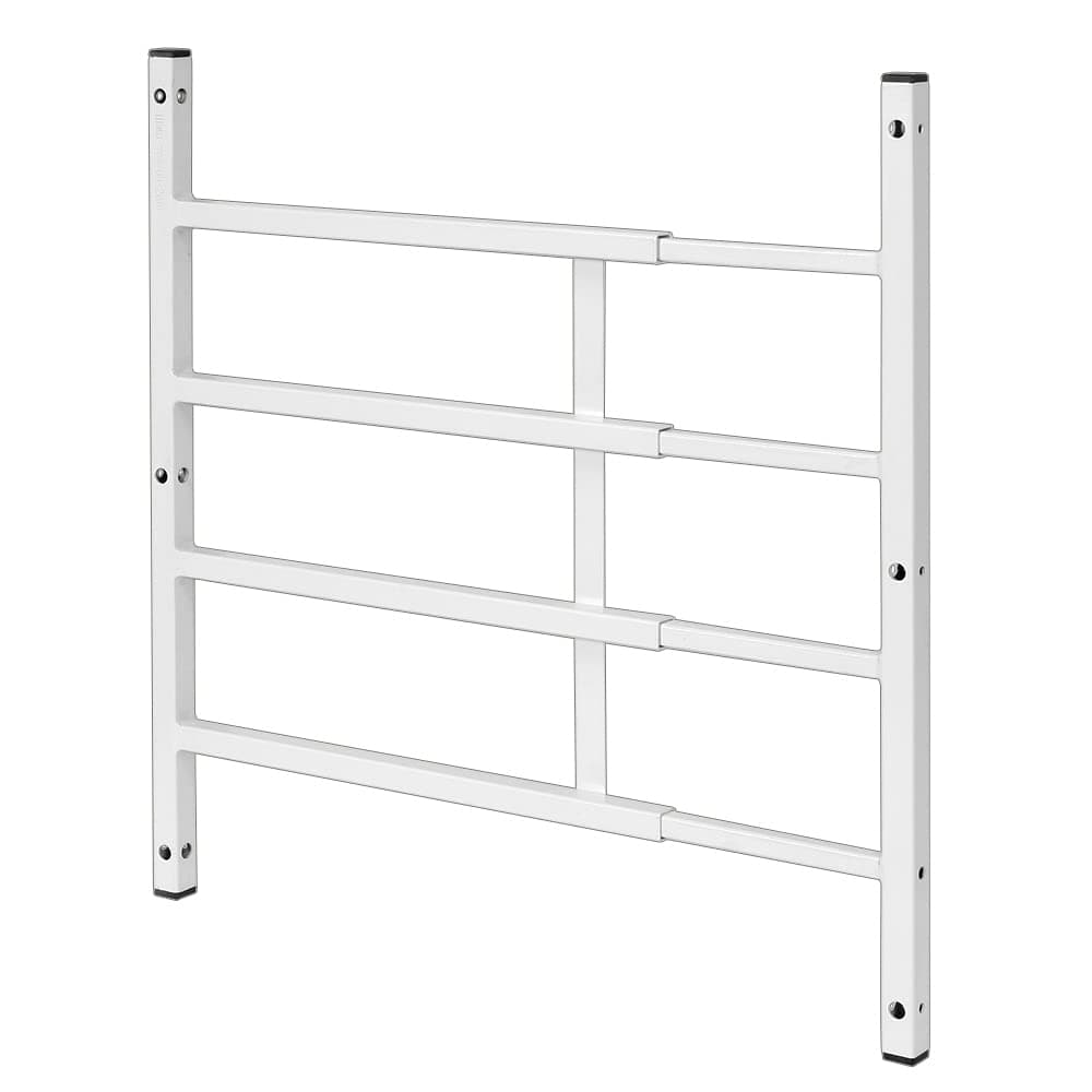 Prime-Line S 4760 Carbon Steel Fixed 4-Bar Window Grill for Home Security and Child Safety, 15-3/4 In. to 23-1/2 In., White (1 Set)