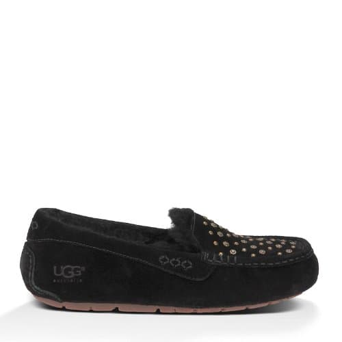 UGG Australia Women's Ansley Studs Black Suede Slipper 7 M US