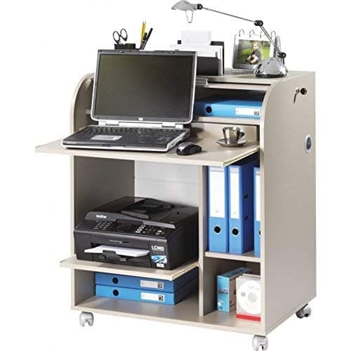 SIMMOB must095tp217 Must Rolling Computer Desk Wood 53.2 x 79.2 x 37 cm