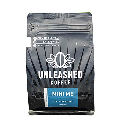 UNLEASHED COFFEEMini Me Peaberry Premium Whole Bean Coffee, Medium Roast, 100% Arabica Specialty Grade, 12 oz Bag