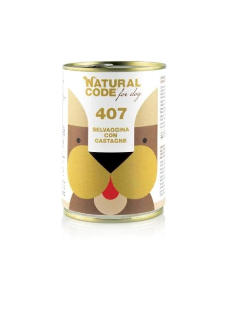 Natural Code 407 Game and Chestnuts Pate Wet Dog Food 400 g