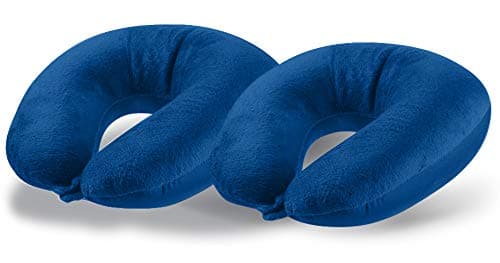 Cloudz (Set of 2) Microbead Travel Neck Pillows - Blue
