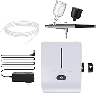 Cake Airbrush Decorating Kit with Compressor: Futebo Cookie Airbrush Kit with 24 Vivid Airbrush Liquid Food Colors, Decorate Cakes, Desserts or Other Baking Food(Color: White)