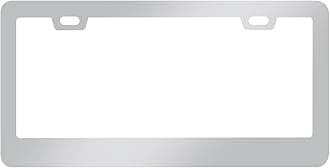 3D Sport Emblem Stainless Steel License Plate Frames Cover Holder with Screws Caps Chrome