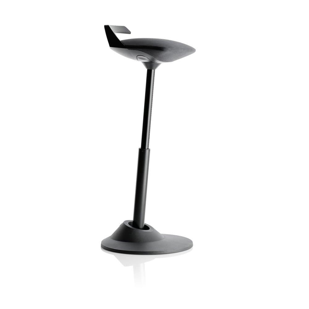 Aeris Muvman Stool | Office Ergonomic Stool Chair for Active Standing/Sitting | BLACK BASE – Colour, Height Options (BLACK, EXTENDED HEIGHT)