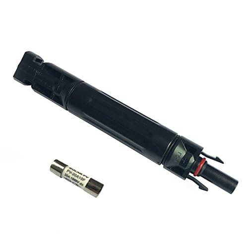 30A Solar Panel Connector in-line Fuse Holder PV Wire Connectors Adaptor 1000V Waterproof 30 Amp