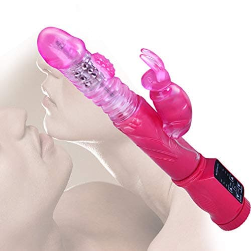 Charging Silicone Body Thrust and Telescopic Expansion Fat Rabbit Toy Female Sports Muscle Recovery víbrǎtǒr for wǒmên（Pink）