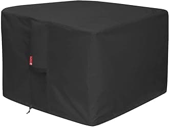SheeChung Fire Pit Cover - Waterproof 600D Heavy Duty Square Patio Fire Pit Table Cover Black (Square - 28" L x 28" W x 25" H)