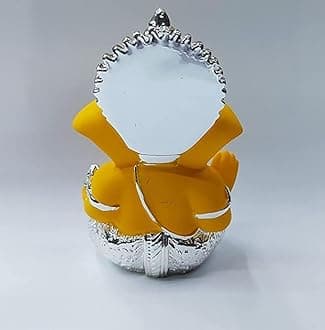 Gold Art India 999 Silver Plated Idol for Car Dashboard/Home/Office Shelves/Diwali/Gifting/Idol 3.5 inches (Silver) (Silver Mango)
