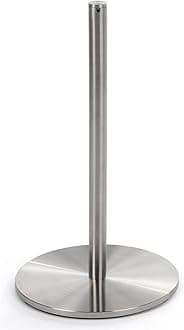 QueuePole Set of (8) Slim 16” Stanchion Posts w/ 100’ Gray Elastic Cord - Silver (FD16KSV08)