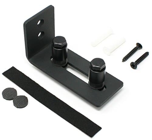 Barn Door Wall Mount Adjustable Channel Bottom Guide Stay Roller Heavy Duty Hardware with Mount Screws, Anchors, Felt Strip, and Pads