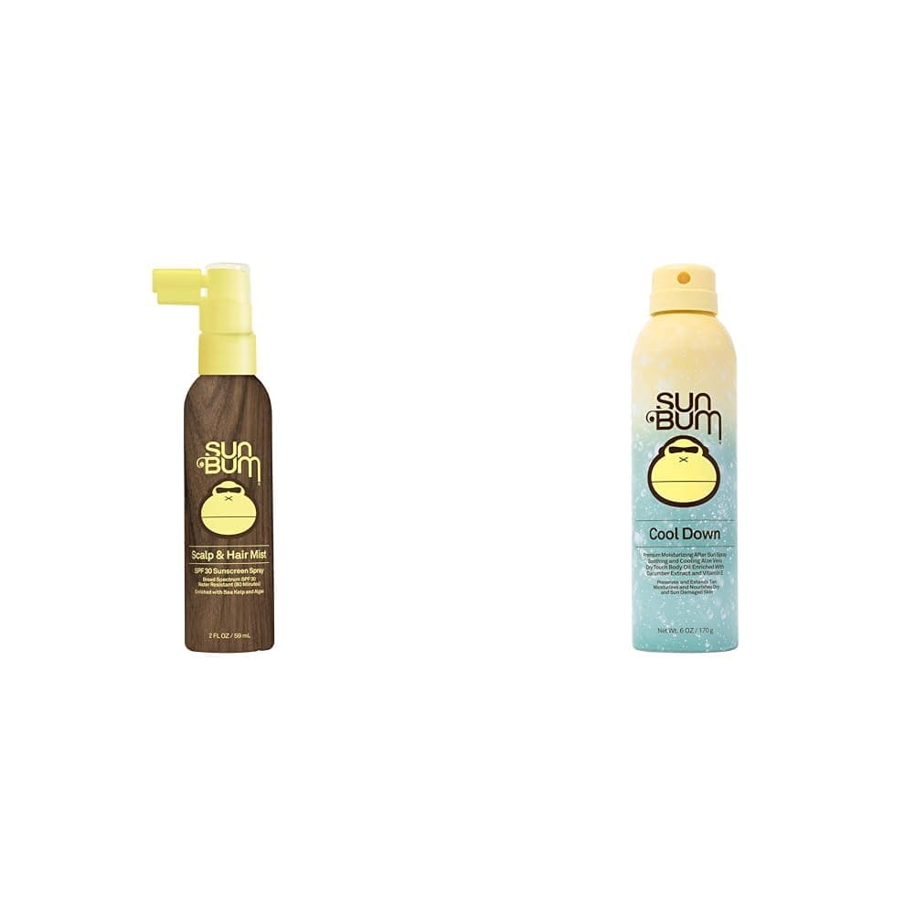 Original SPF 30 Sunscreen Scalp and Hair Mist 2 OZ and Cool Down Aloe Vera After Sun Care Spray 6 oz Bundle