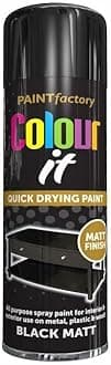 3x Black Matt All Purpose Aerosol Spray Paint 250ml Quick Drying Spray, Fast Dry and Excellent Coverage for Metal, Wood, Plastic and More by Diva Gift