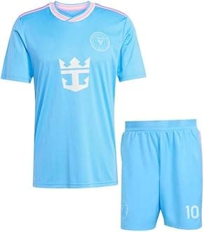 RJM Messi 10 Football Jersey Tshirt 2024 with Printed Shorts for (Men,Kids & Boys)