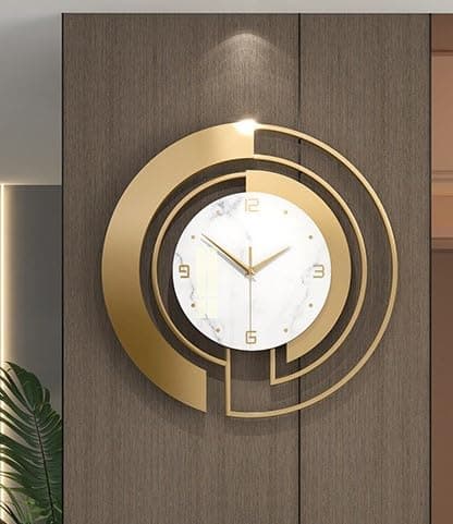 Gold Clock Elegant 45x45cm - Silent Decorative Wall Clock for Living Room