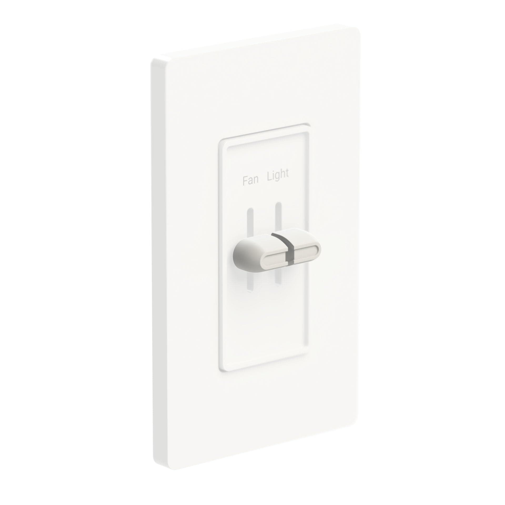 Modern Split Slider Knobs - Made in USA - Compatible with Lutron Skylark Fan Speed & Light Dimmer Control Switch