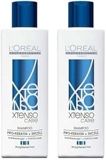 L'Oréal Professionnel Paris Xtenso Care Shampoo for Frizz-Free, Smooth & Manageable Hair 250ml | Enriched with Pro Keratin & Incell | For Men & Women | Unruly, Unmanageable Hair (Pack of 2)