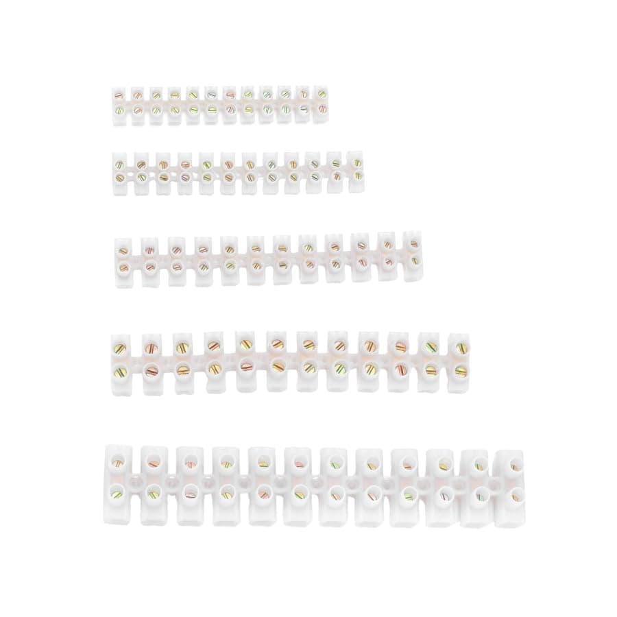 3A/5A/15A/30A/60A Electrical Connector Blocks 12 Way Clear Barrier Block Strip Wire Connector Electrical Choc Blocks Connecting for Wiring Cable Dual Row 12 Position (Pack 2, 5A, 15A, 30A & 60A)