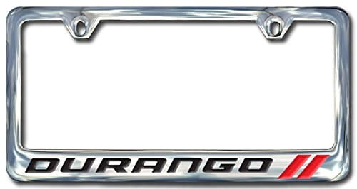 Dodge Durango Stainless Steel License Plate Frame, block lettering