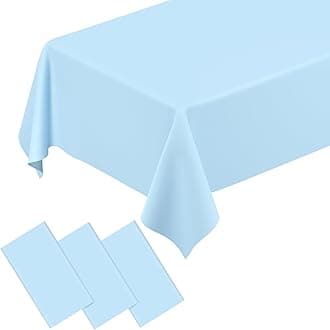 QISOLIY 3 Pcs Light Blue Tablecloth Plastic Table Cloth for Parties Disposable Rectangle Light Blue Table Cloths for Baby Shower Wedding Birthday Holiday Party Decorations 54 ×108 Inch