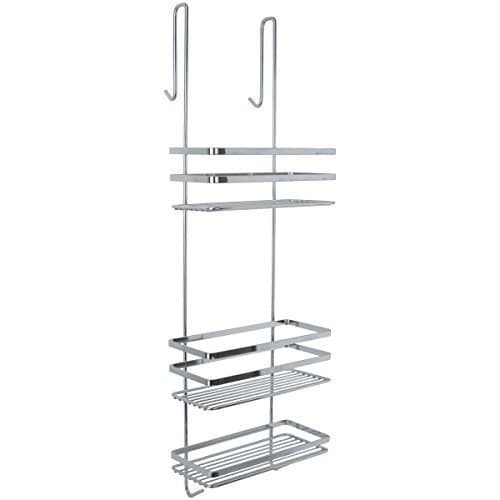 luxxur Latest Version slim-top Chrome Hanging Shower Cubicle Tidy 79cm (C)