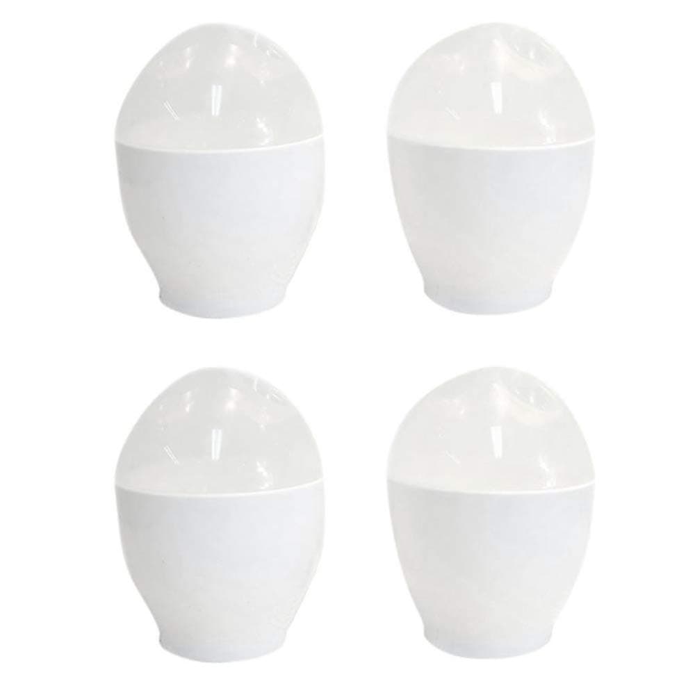 MAXGOODS 4 Pieces Microwave Egg Poacher, Plastic Egg Cooker Poaching Cups Egg Rings for Microwave, Reusable Storage Container Egg Cooking with Lid for Hard Boiled Eggs, BPA Free