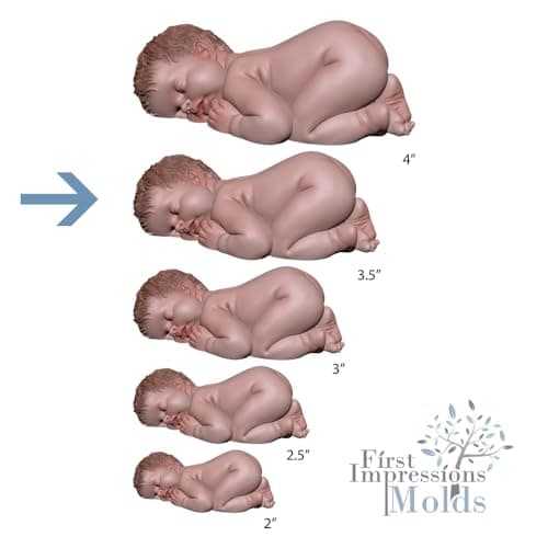 Sleeping Baby 4 Large Silicone Mold B235 by First Impressions Molds