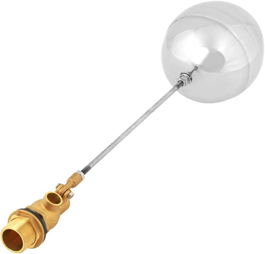 Float Valve for Water Tank Stainless Steel Float Ball Valve 3/4 Inch DN20 Floating Ball Valve Switch Automatic Brass Toilet Valve Float Valves for Stock Tank Pool Water Level Control