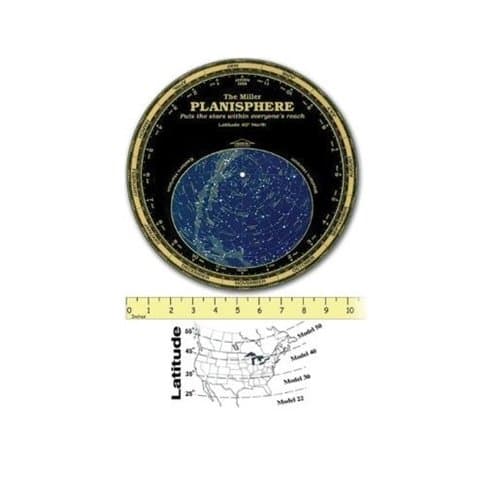 Miller Planisphere Star Finder, Size Large - Model 50 Degree - for latitudes 45N to 55N
