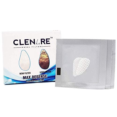CLENARE Replacement Filters Max Defense (MEDIUM ROUND) - Easy Breathability Against Air Pollution and Germs (Pack of 10 Pairs) Compatible with Medium Round Nasal Filter Body