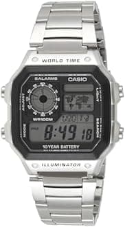 Casio Men's Watch - AE-1200WHD-1AVDF Black Dial, Silver Band