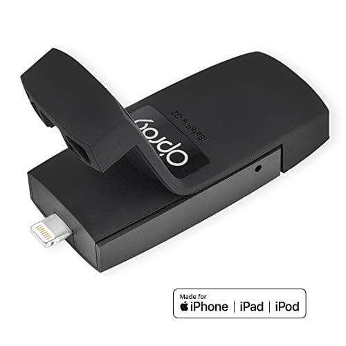 [Apple MFi Certified] Opro9 iSafeFile G2 External Storage Memory Expansion USB Stick (Black); MicroSD Card Reader for Computer, iPhone & iPad (Black)