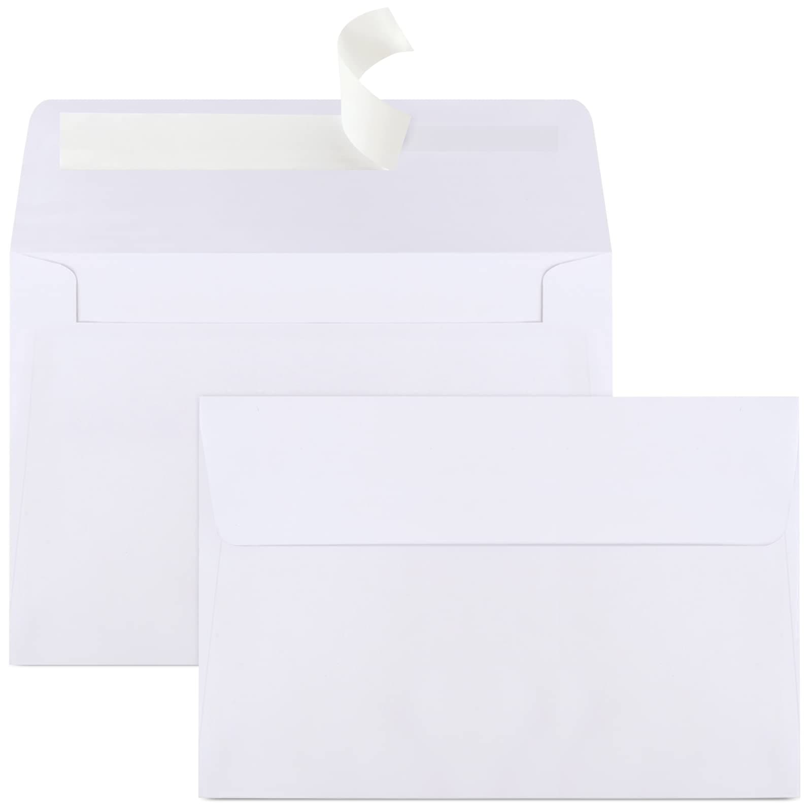 50 Packs A4 Envelope, White A4 Envelopes, 4x6 Photo Envelopes for Invitations, Envelopes Self Seal for Weddings, Baby Shower, Photos, Postcards, Greeting Cards, Mailing