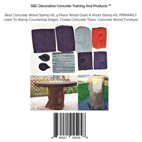 Best Concrete Stamp and Masonry Forms Kit, 9 Piece Wood Design Stamp Kit, (Small Stamps) Primarily Used for Smaller Concrete Projects, Countertop Edges, Trees, Wood Furniture