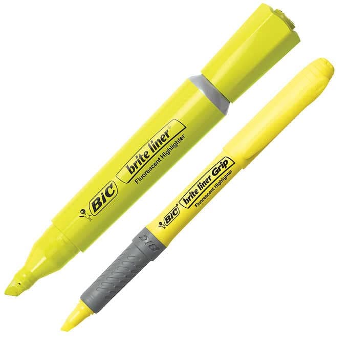 Brite Liner Highlighter Combo Pack, Fluorescent Yellow, 24 ct