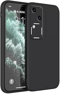 Spazy Case® Vivo V30 Back Cover | Soft Silicone Slim Back Case Cover for Vivo V30 - Black