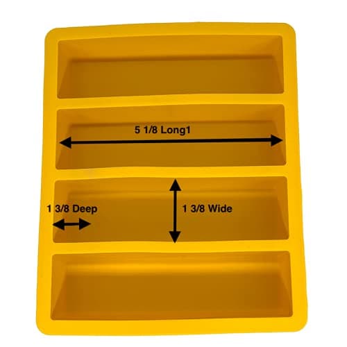 Pen KIT MALL - 4 Cavity Oversized Yellow Silicone Pen Blank Resin Casting Mold 1 3/8 Wide x 5 1/8 Long x 1.38 Deep