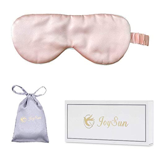 JOYSUN Collection 100% Mulberry Silk Eye Mask for Sleeping with Silk Strap Elastic Strap/Headband,Soft, Hypoallergenic for Sleeping, Travel, Naps,Gift Box (Sakura Pink)