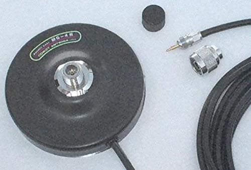 MG-4N Standard 4.5" Antenna Magnet Mount with N-Type Connectors and 13 Feet of Low Loss Coax