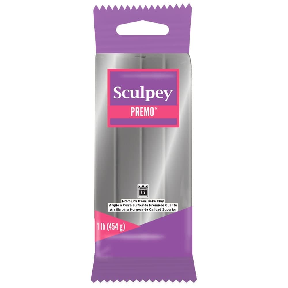 Sculpey Premo™ Polymer Oven-Bake Clay, Silver, Non Toxic, 1 lb. bar, Great for jewelry making, holiday, DIY, mixed media and home décor projects. Premium clay perfect for clayers and artists.