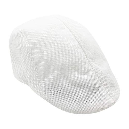 YDY Men'S Hat Berets Cap New Golf Driving Sun Flat Cap Fashion Cotton Berets Caps For Men Casual Peaked Hat Visors Casquette Hat,Wh,