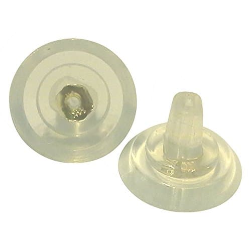 Silicone & 14k Gold Earring Backs Large Yellow 1 Pair for Thick Posts