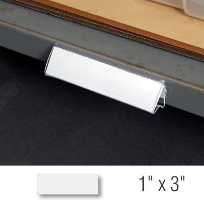 SmartSign Label Holders for Shelving Identification | 1" x 3" with Self Adhesive Backing, Pack of 10