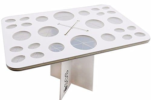 eSOS Products Makeup Brushes Drying Rack Holder White Makeup Brush Drying Rack Air Tree Tower Organizer Folding Brush Holder Cosmetic Shelf Tools [Updated Version]-26 Holes Mix Size, White