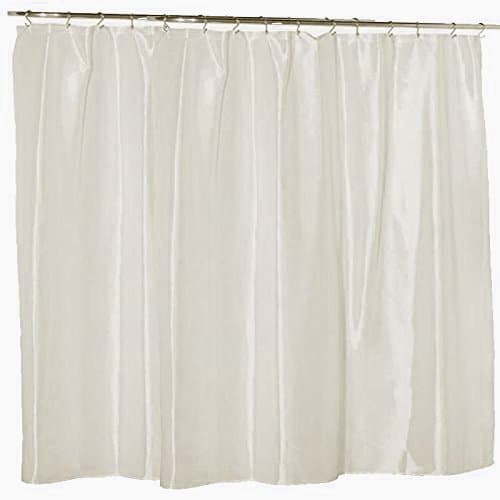Waterproof Nylon - Soft as Silk - Mildew Resistant Fabric Shower Curtain Liner, 108 Inch Extra Wide x 72 Inch Long - Ivory